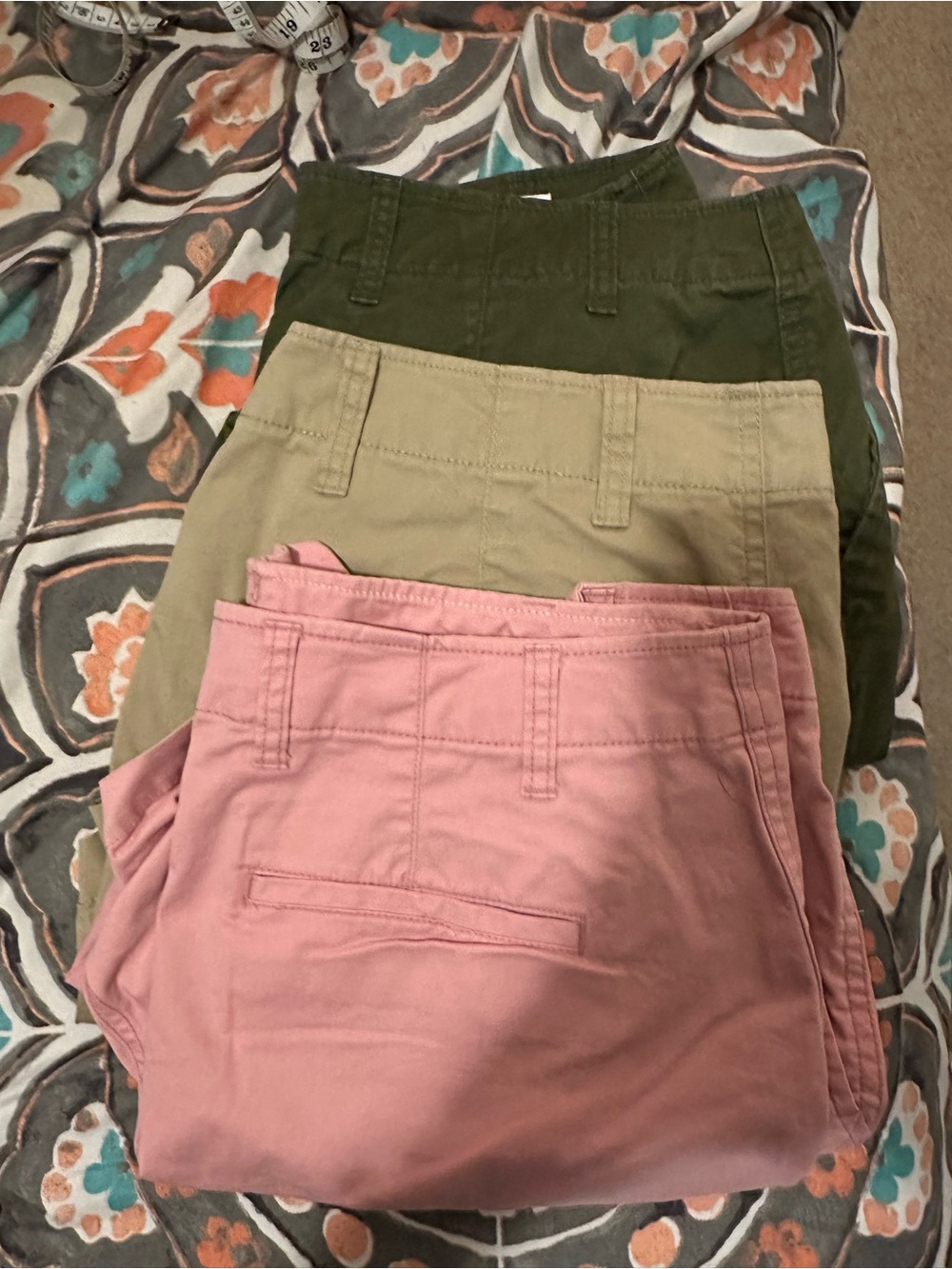 GAP Cotton Twill Shorts in Pink, Tan & Olive